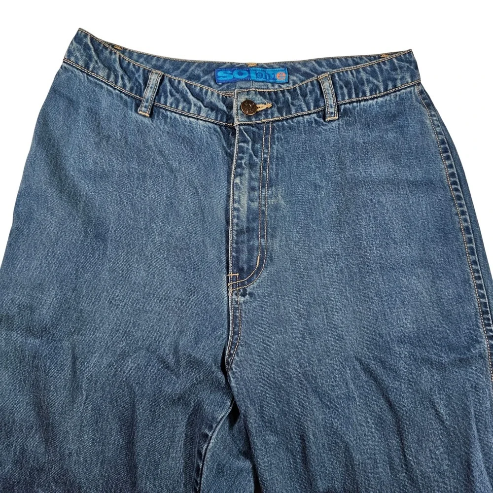 Vintage So Blue High‎ Waist Baggy Straight Leg Denim Jeans Medium Wash Size 8